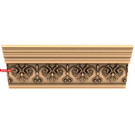 3D Model of Royal Ornament Baguette in STL for CNC
