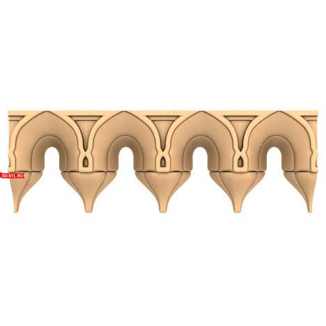 3D STL model of the Arched Elegance baguette for CNC