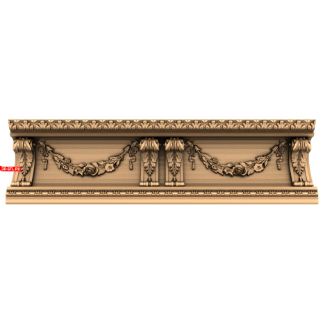 3D model of the Classic Garland baguette in STL format