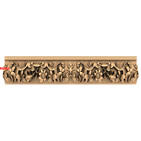 STL 3D model of the Ornamental Magnificence baguette for CNC