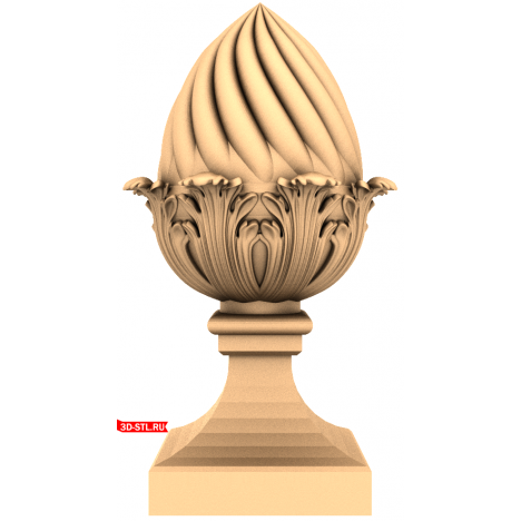 Sunset Lotus Pommel: 3D CNC model in STL format