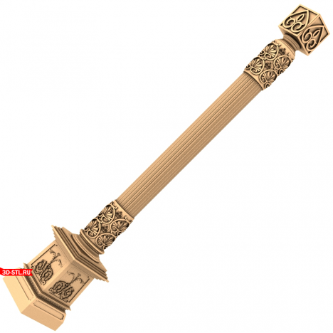 Decorative pillar 3D STL model for CNC