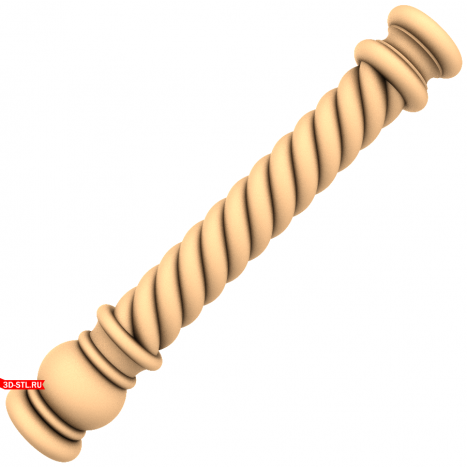 Spiral Elegance Baluster 3D Model STL for CNC