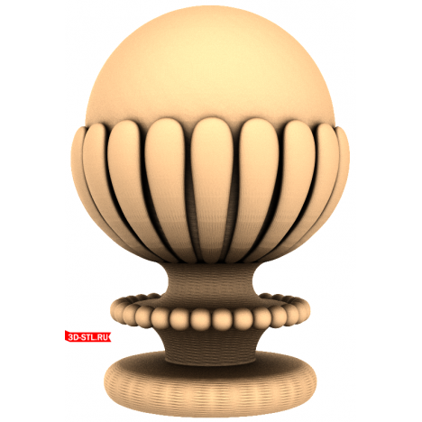 3D model of the Royal Sphere finial in STL format for CNC machines