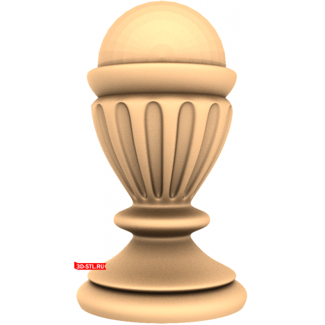 Imperial Sphere Pommel - 3D STL Model for CNC