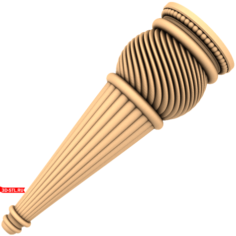 Vortex Pillar: 3D STL model for CNC milling