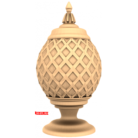 Diamond Fantasy Pommel - 3D STL model for CNC