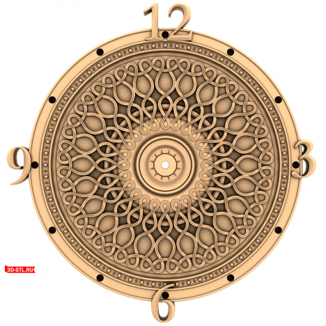 Braided Clock - 3D model for CNC in STL format