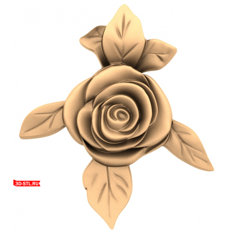 3D Rose Model in STL Format for CNC