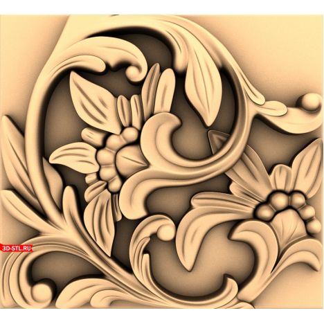 3D STL model of a Flower Vortex for CNC