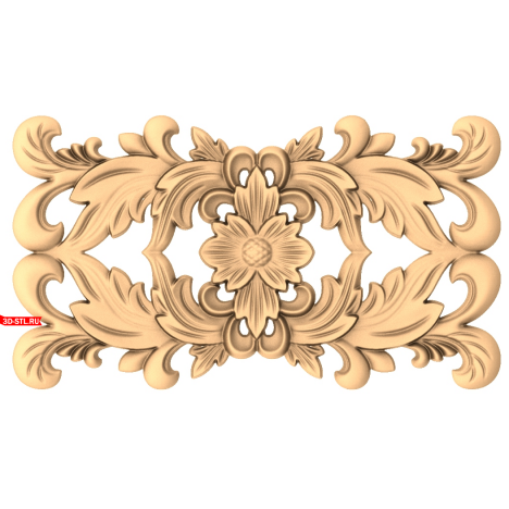 Floral Ornament - 3D STL Model for CNC