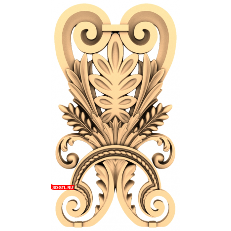 Leaves and Swirls Decor - 3D STL model for CNC