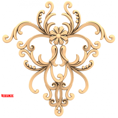 Baroque Flower Decor - 3D model in STL format for CNC