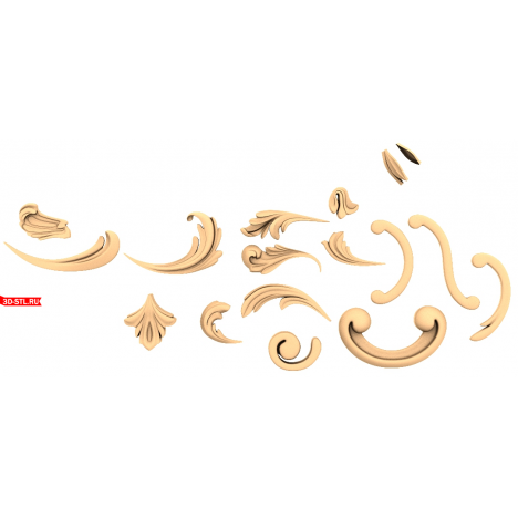Elegant decor for milling - 3D STL model