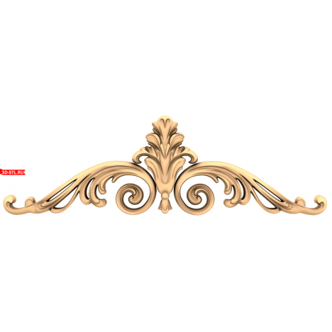 Floral Swirl Decor - 3D STL model for milling