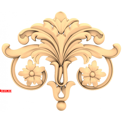 Floral Symphony Decor - 3D STL model for milling