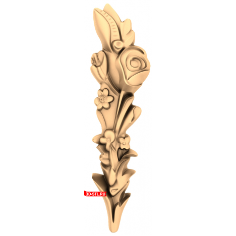  Decor Leaf in curls - 3D STL model for CNC