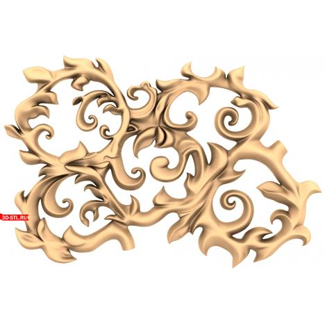 Leafy Curls Decor - 3D CNC Model