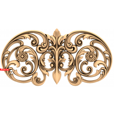 Luxurious Scrolls Decor - 3D STL model for CNC