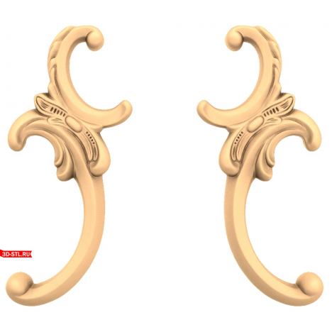 Vintage curl - 3D decor model in STL format for CNC