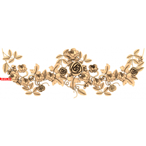 Floral Ornament Decor - 3D STL model for CNC