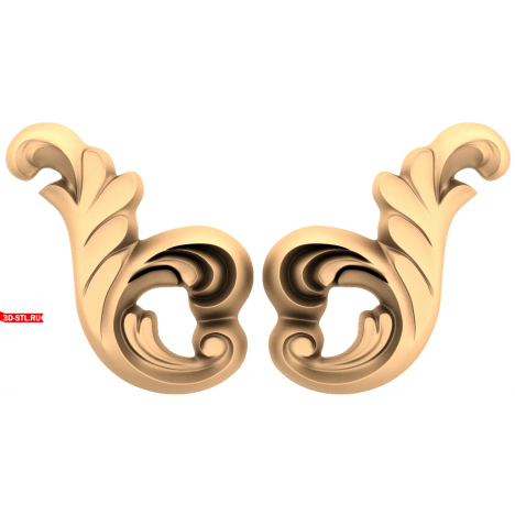  Ornamental swirl decor for CNC machine in STL format