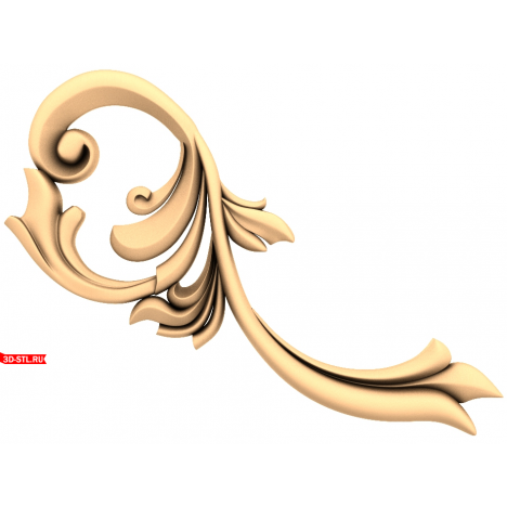 3D Model of Elegant Curl Decor for CNC
