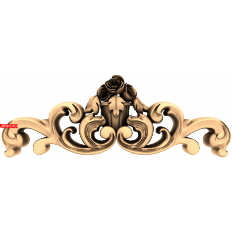 Luxurious floral ornament - STL model for CNC