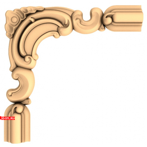 3D model of the Renaissance Whirlwind corner decor in STL format