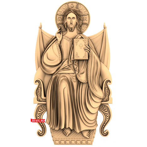 Icon of Christ the Almighty - 3D STL model for CNC