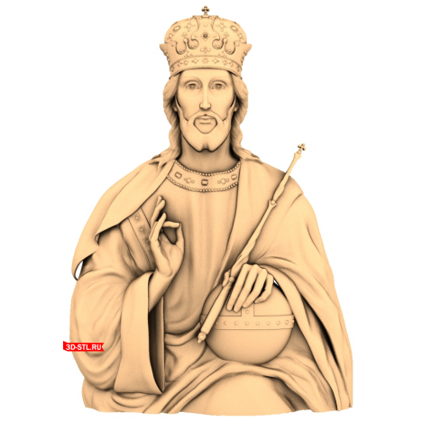 Icon of Christ the Almighty Pantocrator - 3D model for CNC