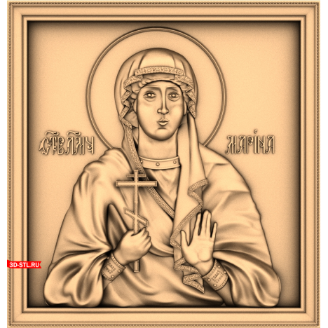 Icon of Saint Marina - 3D model for milling