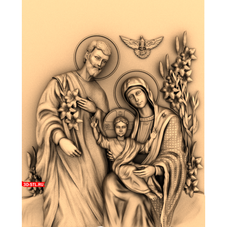Holy Family Icon - 3D CNC Model