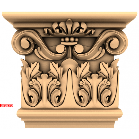 Capital of the Elegy of Corinth - 3D STL model for CNC
