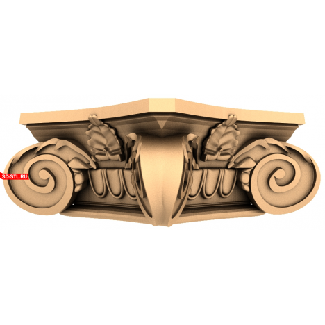 Capital Leaf of Elegance - 3D STL model for CNC
