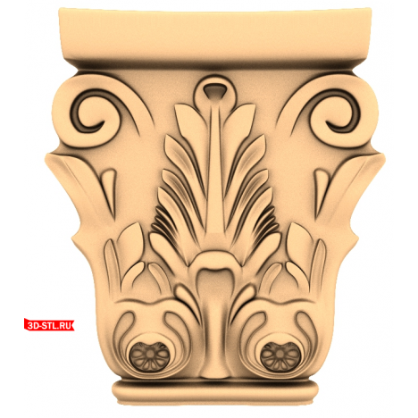 Capital Acanthus Curl - 3D STL model for CNC