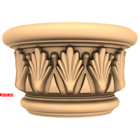 Capital Flower of the Empire - 3D STL model for CNC