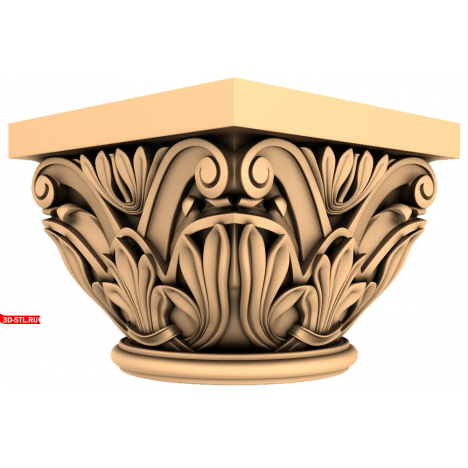 Classic Baroque Capital - 3D STL Model for CNC