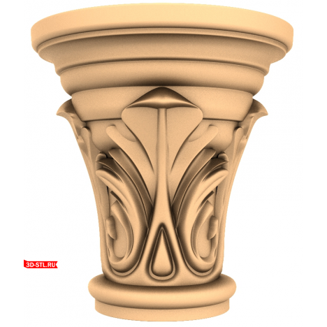 3D model of the Baroque Grace capital in STL format for CNC