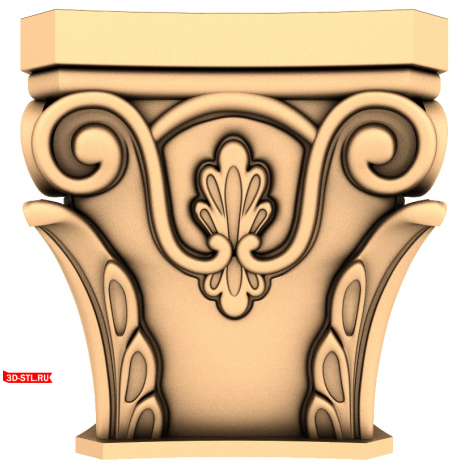 STL model of the Antique Lotus capital for CNC