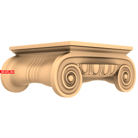 3D STL model of the Wave of Greatness capital for CNC machine