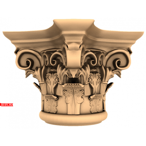 Capital Ornamental Crown - 3D STL model for CNC