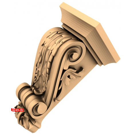 Baroque Inspiration Bracket 3D STL model for CNC