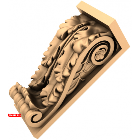 3D model of the Renaissance Leaf bracket in STL format