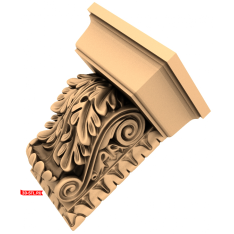 3D model of a bracket. Sheet ornament for CNC.