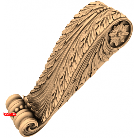 Elegant Baroque Bracket - STL Model for CNC