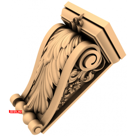 STL model of bracket Vintage sheet for CNC