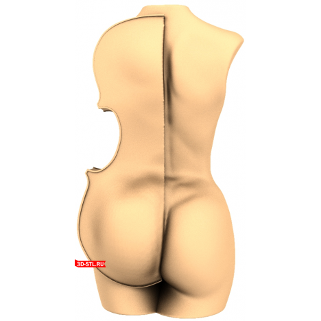Violin Panel: Nude Girl - 3D Model in STL Format