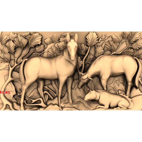 3D model of the Horse Panel in STL format for CNC milling