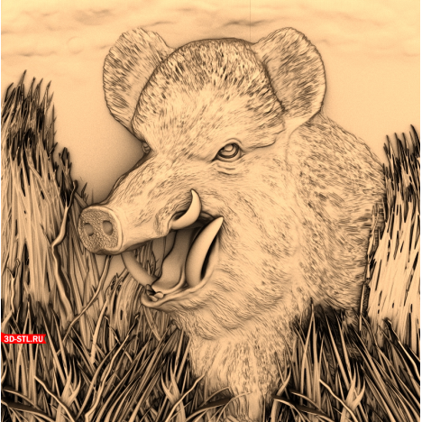 Boar Panel - 3D model for CNC
